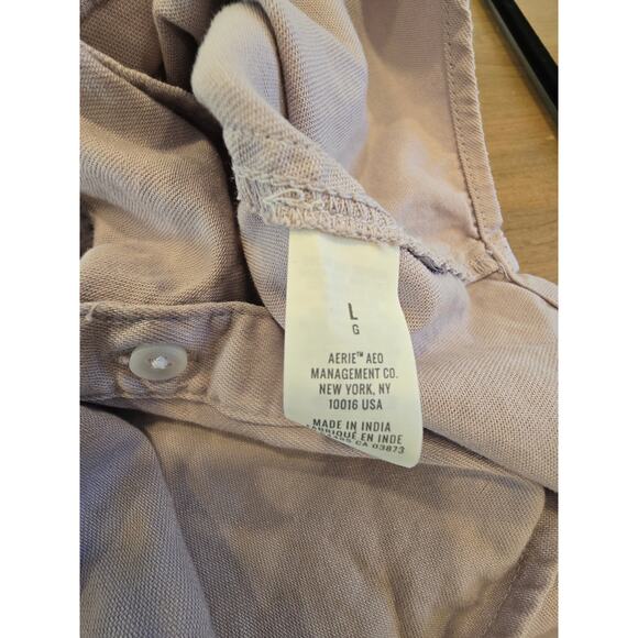 Aerie Boyfriend Oversized Button Down Shirt Pink Long Sleeve Size Large NWOT - Picture 10 of 10